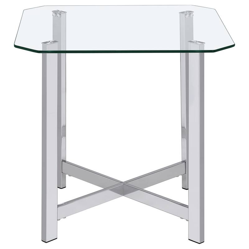 Cronin Tempered Glass Top Coffee Table Set Chrome