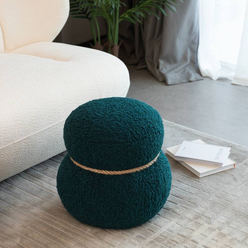 Modern Broadcloth Pleat Snowman Stool for Bedroom