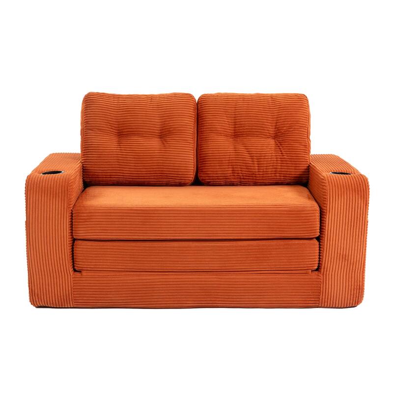 Convertible Sofa Bed, Expandable double Sofa Bed, 2 in 1 Convertible Sofa Bed, Fold Out Floor Couch with Pillows