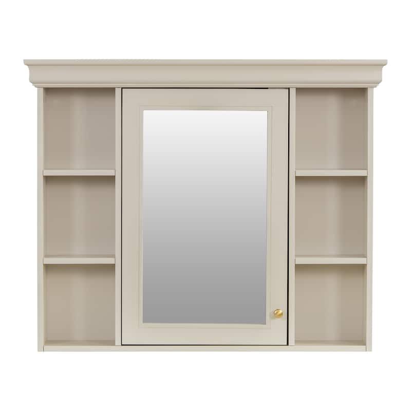 Modern Bathroom Wall Cabinet with Mirror,Medicine Cabinet with 6 Open Shelves
