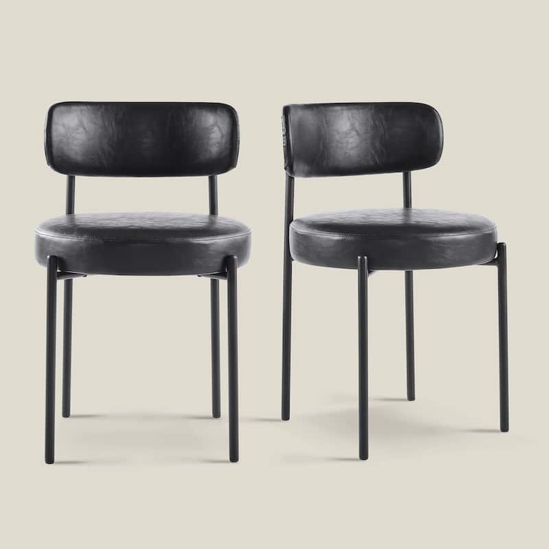 Morden Black PU Leather Dining Chairs Set - 29.92'' H X 20.47'' W X 20.47'' D
