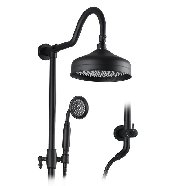 YASINU Vintage 8 inch Rain Shower Head Shower System - On