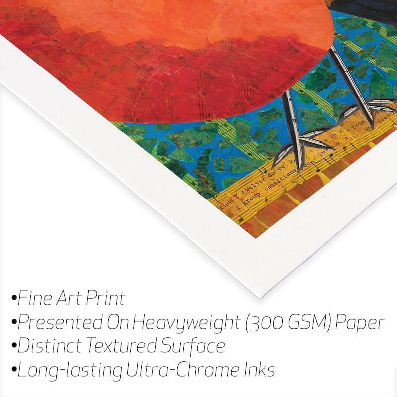 Yellow Crowned Gonolek Fine Art Paper Print by Teal Buehler - Multi - 32x24