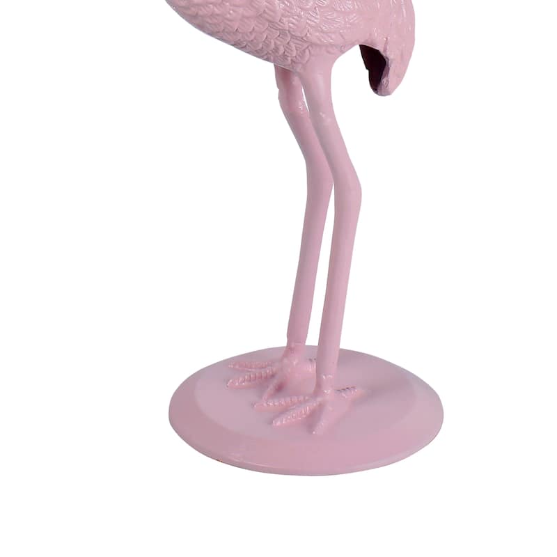 Nysha 25" Glass Top Flamingo End Table, Pink, by JONATHAN Y