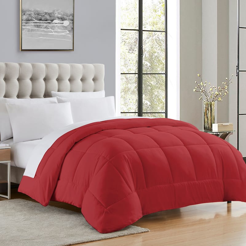 All Season Hypoallergenic Lightweight Down Alternative Comforter - Twin - Burgundy