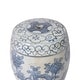 preview thumbnail 3 of 1, Blue And White Pheasant Flower Mini Stool - 9x9x11
