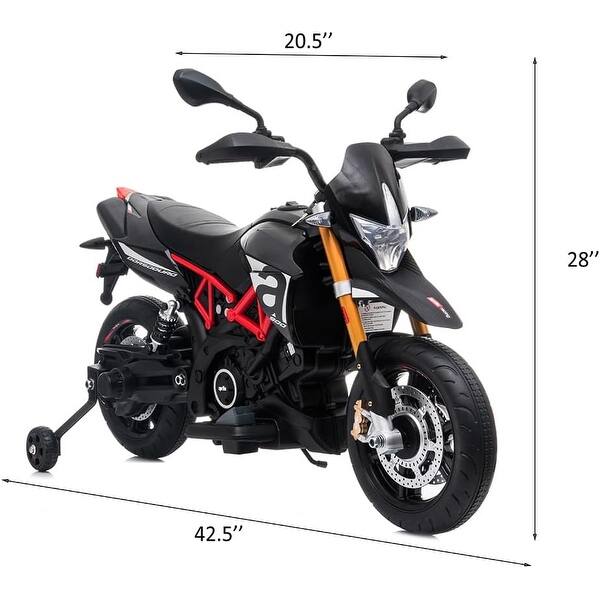 12V Kids Motorcycle, Electric Motorcycle Ride On Toy w/Training Wheels, Spring Suspension, LED Lights, Sounds & Music, MP3