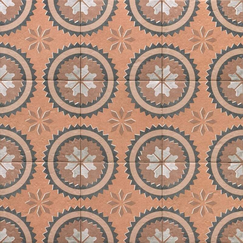 The Tile Life Verity Poppy 8x8 Porcelain Floor & Wall Tile - Red - 8 x 8 Sample