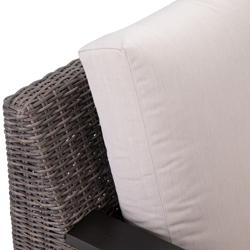 Beaufort 4-Piece Outdoor Wicker and Aluminum Sectional Sofa