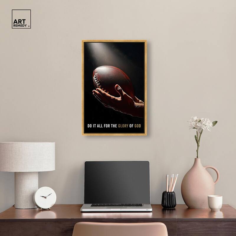 Glory of God Football Canvas by Art Remedy