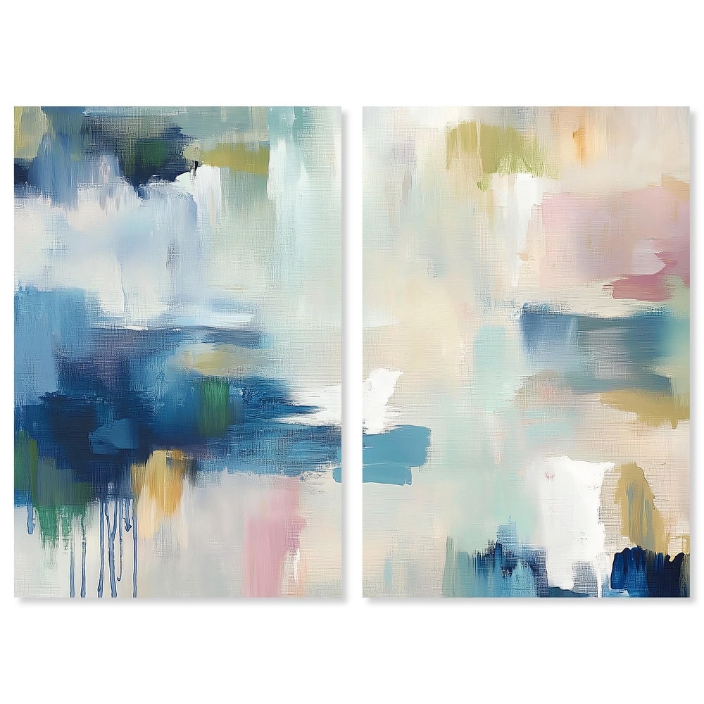 Pale Periwinkle I Canvas Set of 2 by Art Remedy, Gallery Wrapped