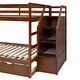 preview thumbnail 24 of 95, Bunk Bed with Trundle with Safety Guardrail and 3 Storage Stairs, Triple Bunk Multifunctional Space-Saving Solution for Bedroom