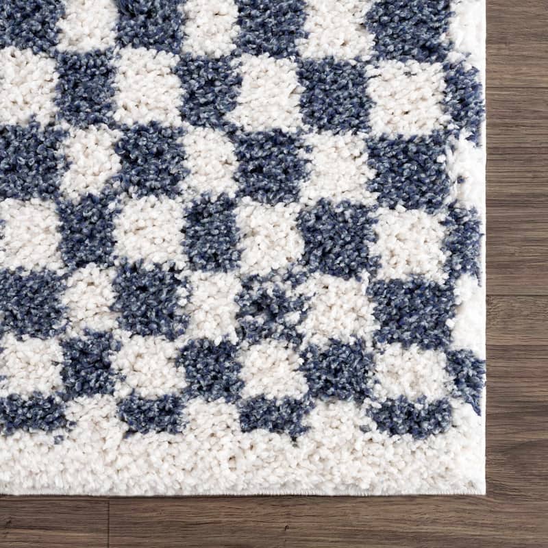 Hauteloom Kieu Hallway, Kitchen Runner Rug - Plush Pile - Driftwood, Black White, Silverton - 2'7" x 7'3"