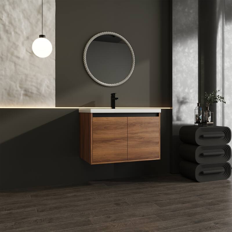 Bathroom Vanity with resin Countertop Sink