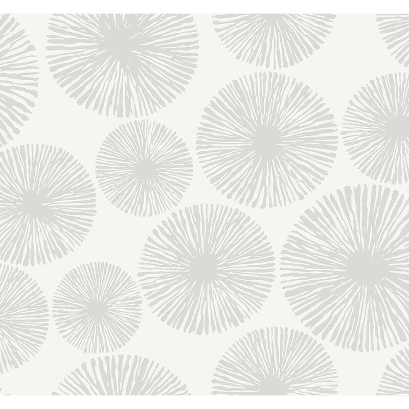 Seabrook Designs Yvette Sunburst Unpasted Wallpaper - 27 in. W x 27 ft. L - Smoke & Ivory