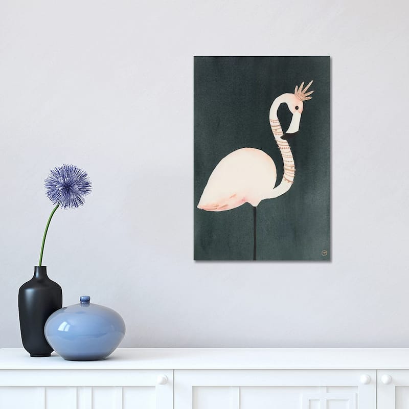 iCanvas "Flamingo And Crown" by CreatingTaryn Canvas Print - 18x12x1.5