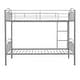 preview thumbnail 12 of 45, Space-Saving Twin Over Twin Metal Bunk Bed with Guardrails and Ladder, Convertible to Two Beds