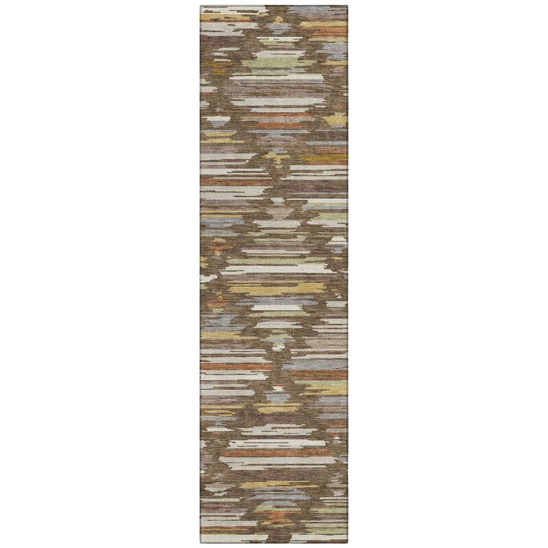 Machine Washable Indoor/ Outdoor Modern Trellis Chantille Rug