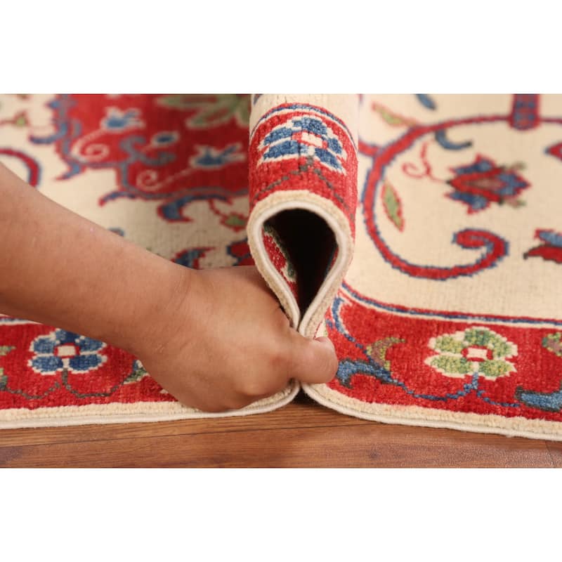 Traditional Kazak Accent Rug Hand-Knotted Floral Wool Carpet - 2'9" x 4'0"