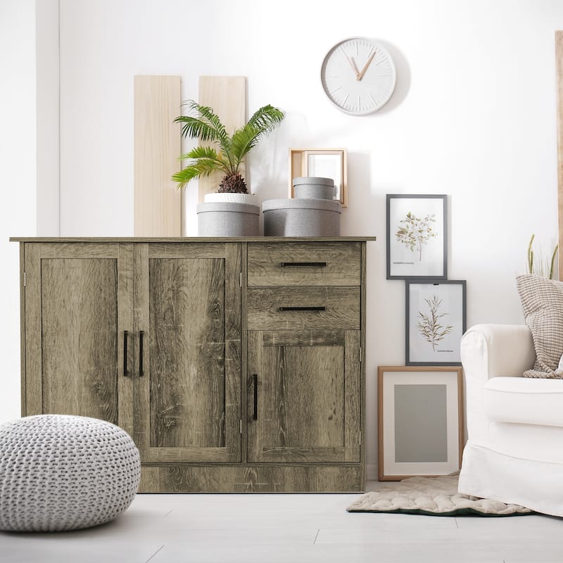 Gymax Buffet Storage Cabinet Console Table Kitchen Sideboard Drawer - See Details