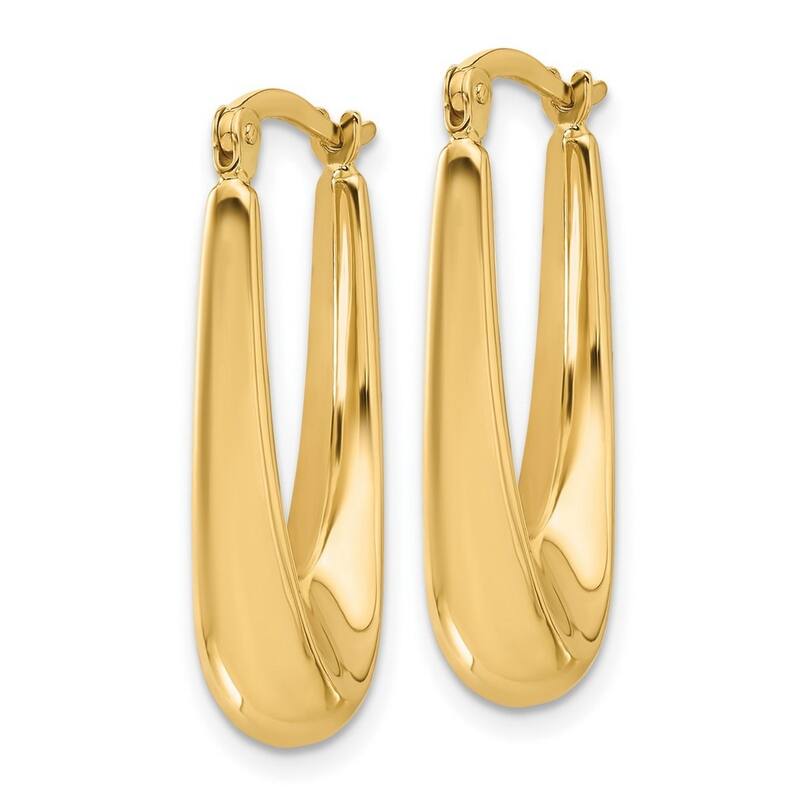 Curata 14k Yellow Gold Polished Hoop Earrings - 26.7x11.38mm