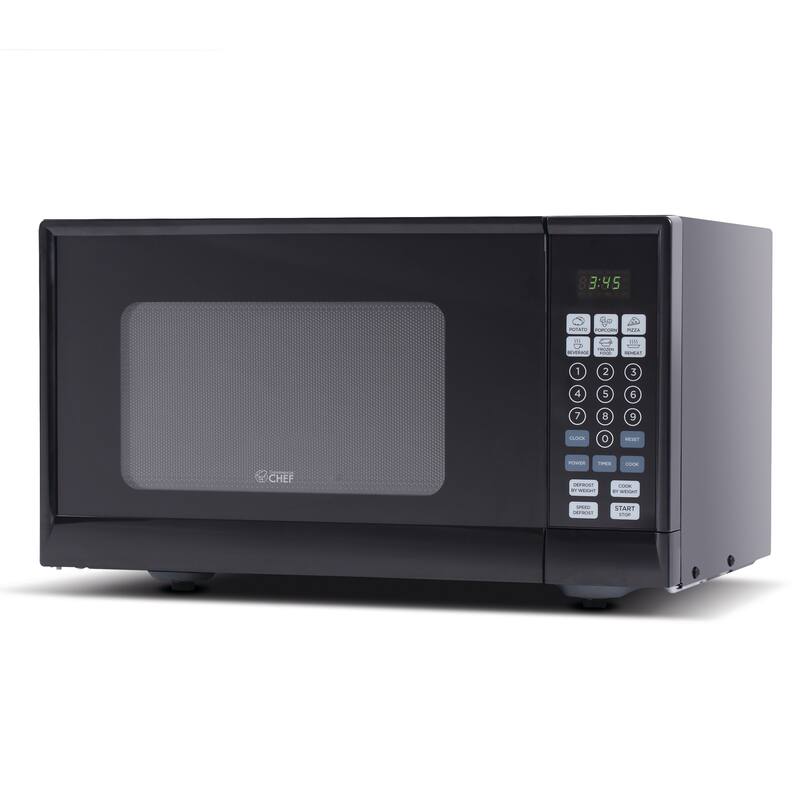 Commercial Chef 0.9 Cu. Ft. Counter Top Microwave,Black - Black