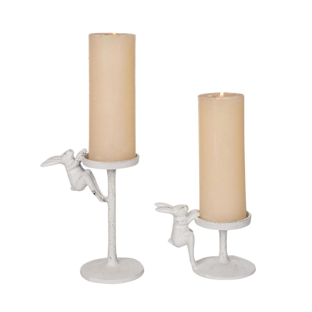 Transpac Metal Easter Bunny Votive Candle Holder Set of 2 Home Decorations Easter. Candles not included