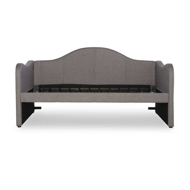 Linon Seraphina Grey Upholstered Daybed with Trundle