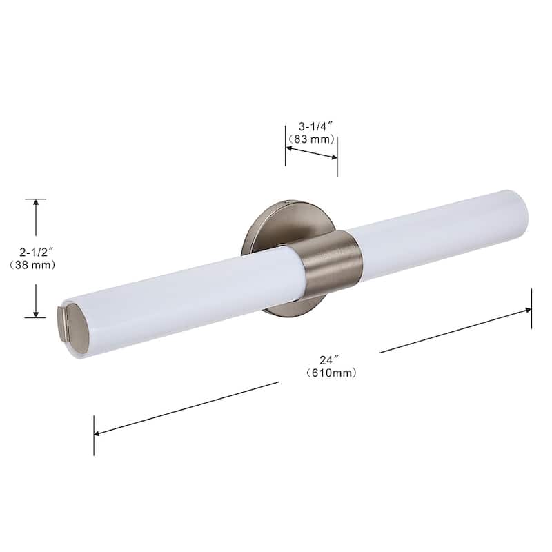 Cylinder LED bathroom & vanity light mount with transulucent acrylic 18W