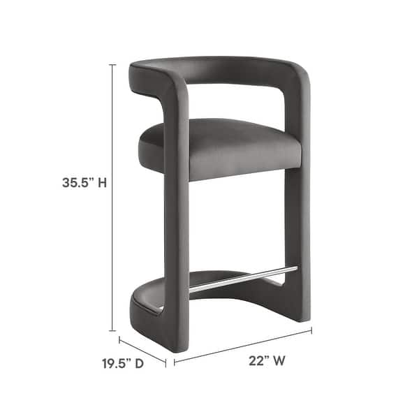 dimension image slide 5 of 6, Winslow Performance Velvet Counter Stool