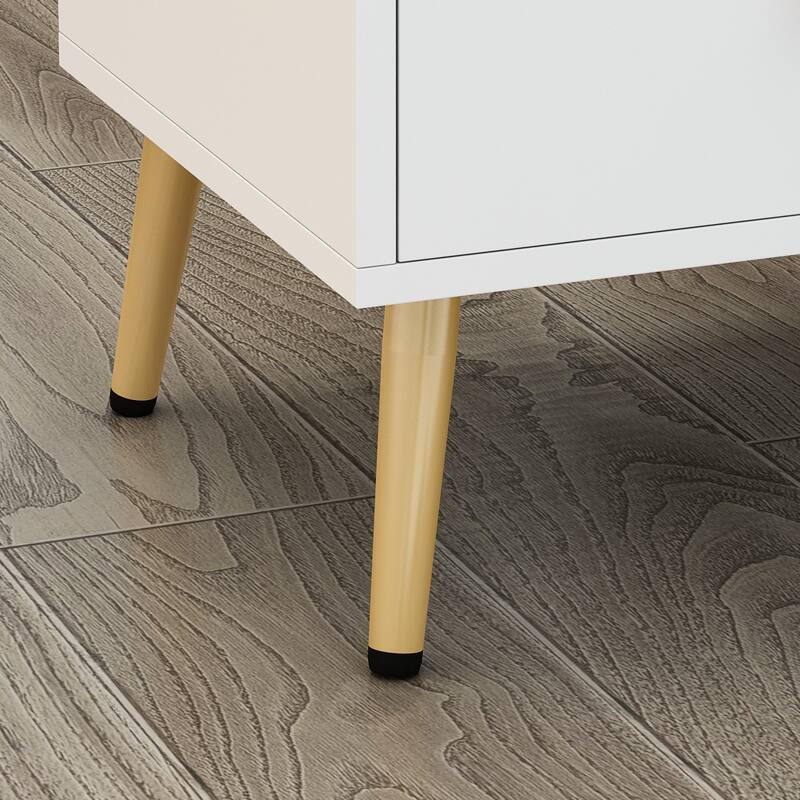 Timechee 20'' Tall 1 - Drawer Metal Legs Nightstand(One Piece)