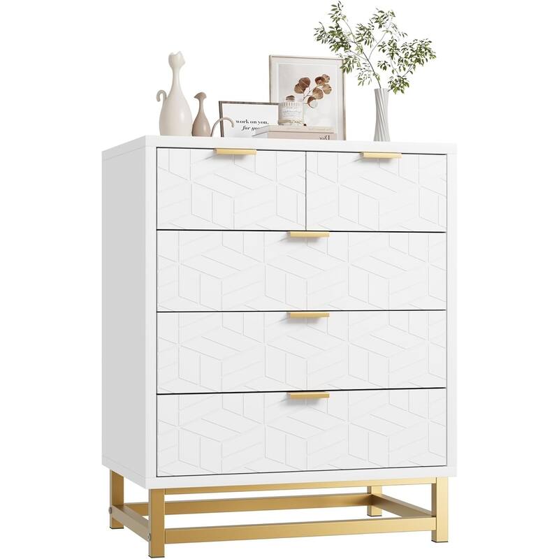 5 Drawer Dresser For Bedroom With Modern Style