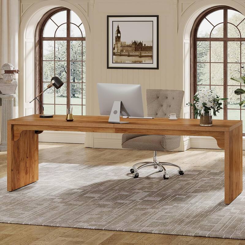 78.7 Inch Computer Desk, Wooden Extra Long 2 Person Home Office Desk
