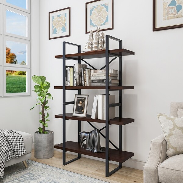 Walnut sales etagere bookcase