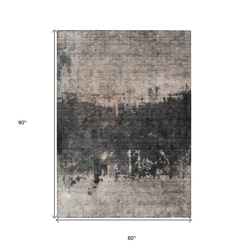 HomeRoots Abstract Transitional Rectangle Outdoor Rug