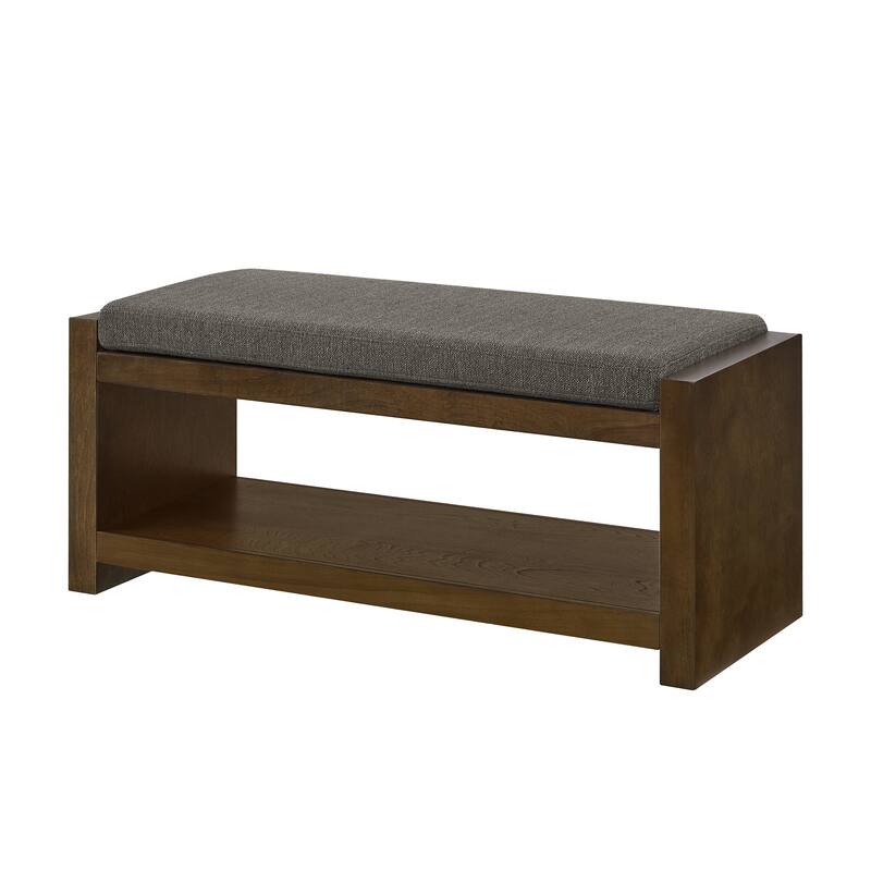 Homy Casa 47" / 40" Accent Bench with Storage, Padded Seating & Lower Shelf Shoe Rack