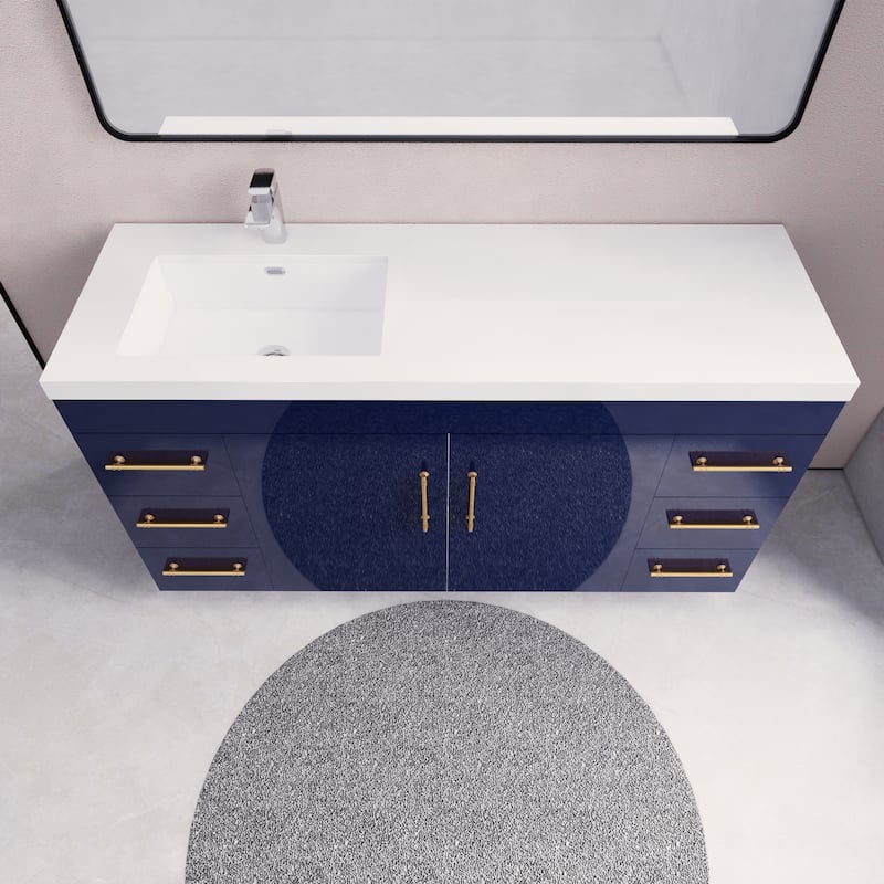 Eliza 60'' Freestanding Vanity with Single Sink on the Left
