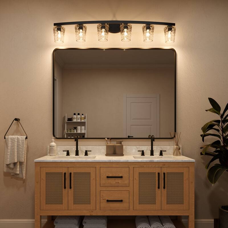 Acroma Modern Bathroom Vanity Light Art Glass Wall Sconce - 6-light