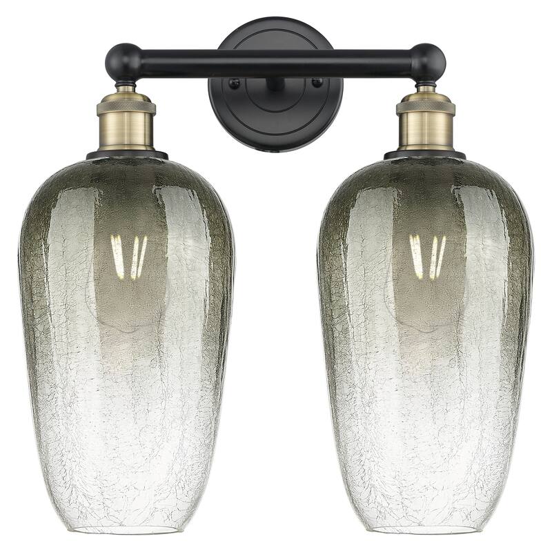 Innovations Lighting Endless Possibilities Edison - Brookhaven Flute - 2 Light 16" Bath Vanity Light - Slate/Black Antique Brass