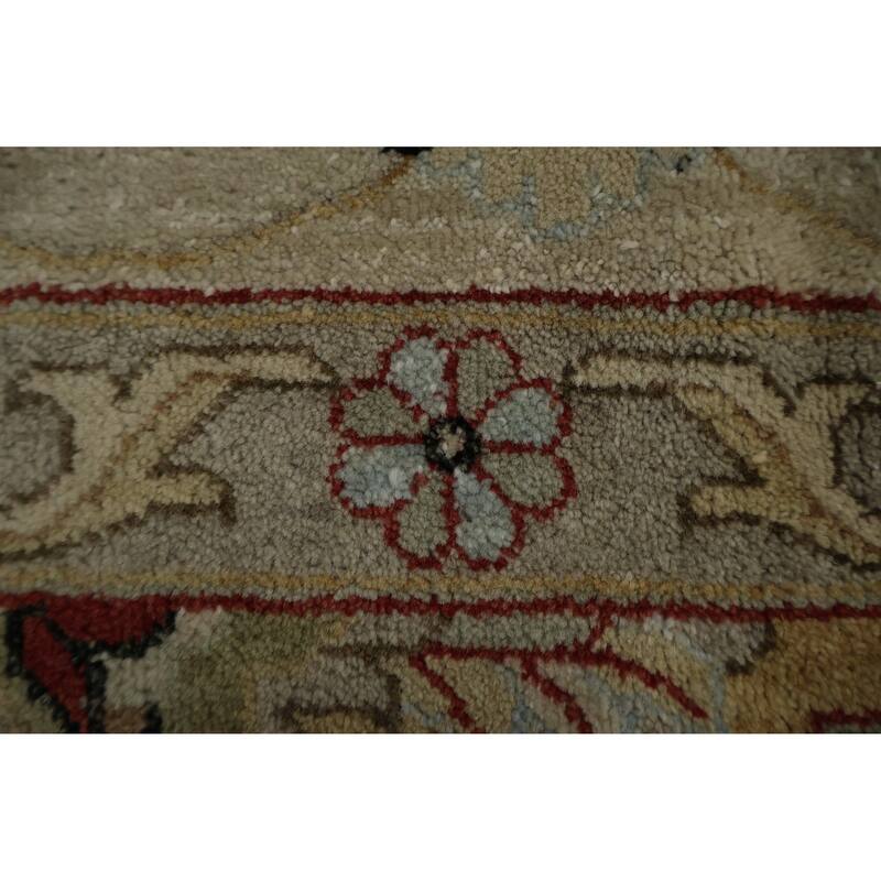 Hand Knotted Oriental 100% Wool Carpet Transitional Floral Navy Blue & Blues Oushak Area Rug - 14' 8'' X 11' 6''