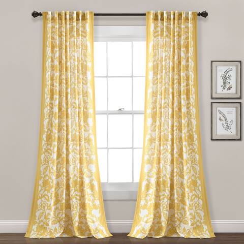 Lush Decor Emma Textured Jacobean Window Curtain Single Panel - 84" x 52"