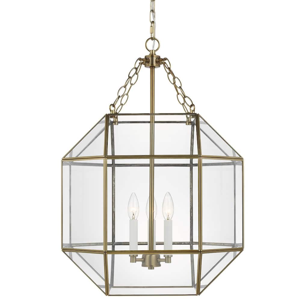 Bellevue Aveyron 3 Light 19" Wide Taper Candle Pendant with Clear