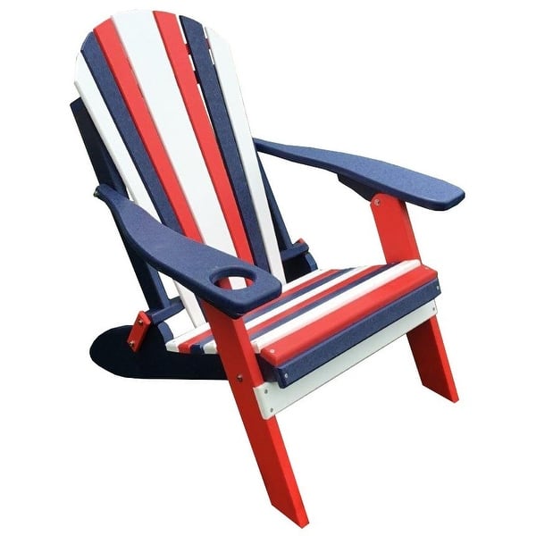 Kaleidoscope Collection Patriotic Folding Adirondack Chair On Sale
