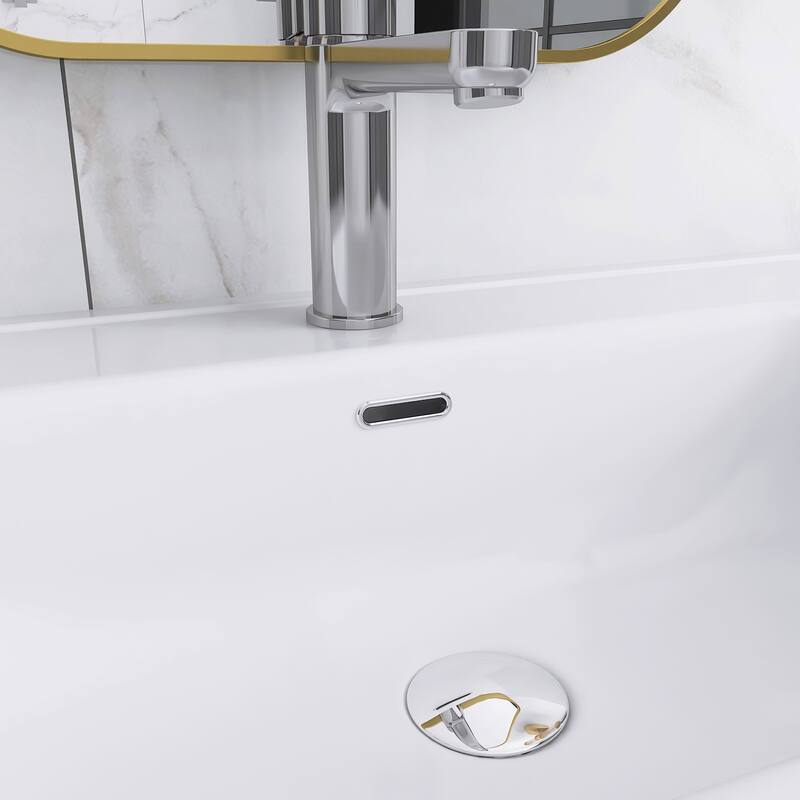Floating Bathroom Vanity Integrated White Ceramic Sink