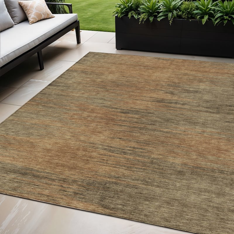 HomeRoots Abstract Transitional Rectangle Outdoor Rug - 5' X 8'