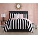 preview thumbnail 58 of 99, Juicy Reversible Cabana Stripe Bedding Set Black/White - King