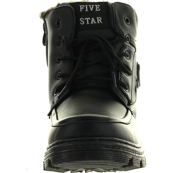 Shop Mens Winter Boots Ankle Fashion Lace Up Fur Full Lined Side