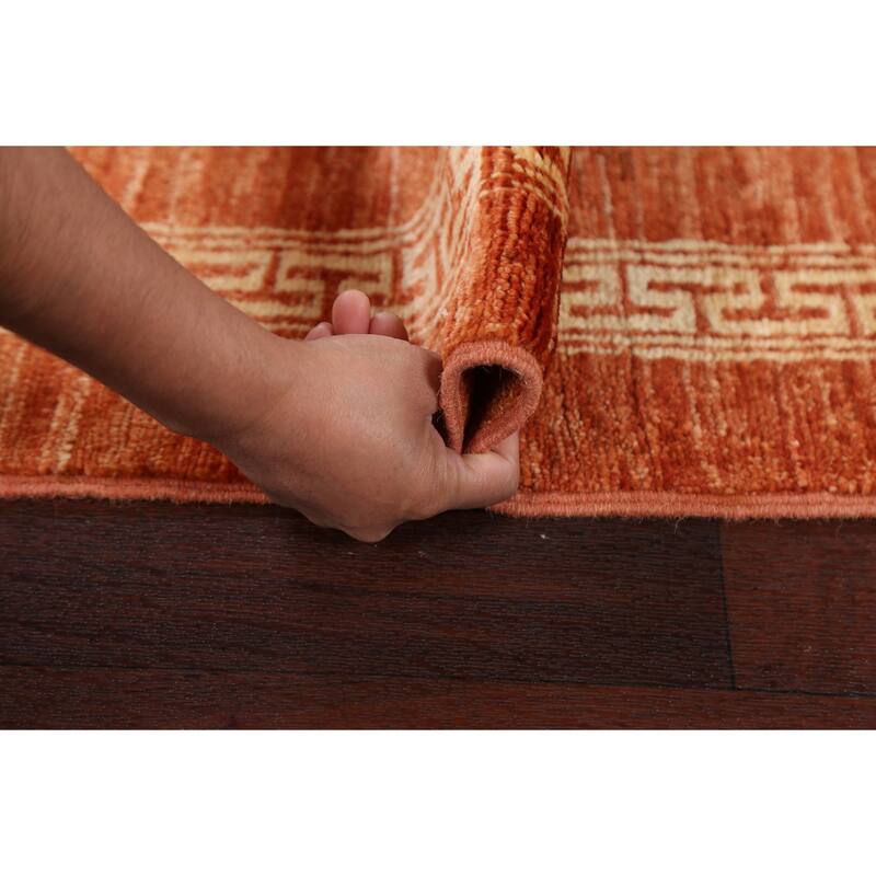 Geometric Bordered Gabbeh Kashkoli Runner Rug Wool Hand-knotted Carpet - 2'4" x 4'9"