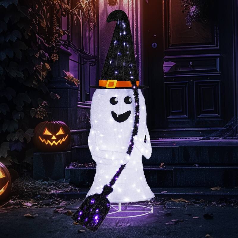 4Ft Halloween Collapsible Ghost Decorations - Black
