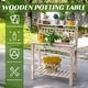 preview thumbnail 4 of 21, Outsunny 39'' x 18'' x 55'' Wood Garden Potting Work Table with Hidden Storage, Sink Basin, & Below Clapboard